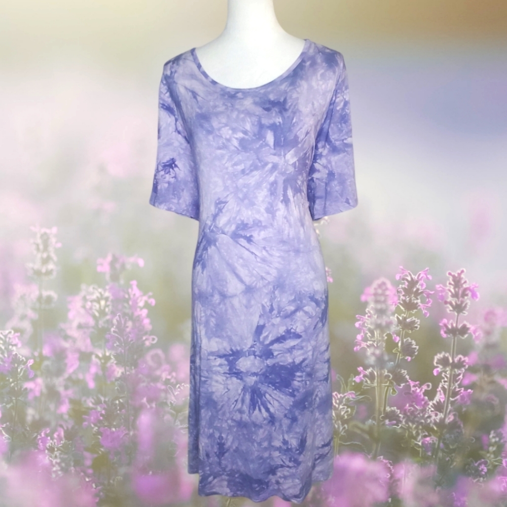 Carole Christian Lavendar Purple Tie Dye Dress